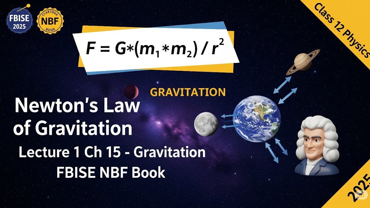 Newton's Law of Universal Gravitation | Lec 1 | Chap 15 Gravitation | NBF Physics Class 12 (FBISE)