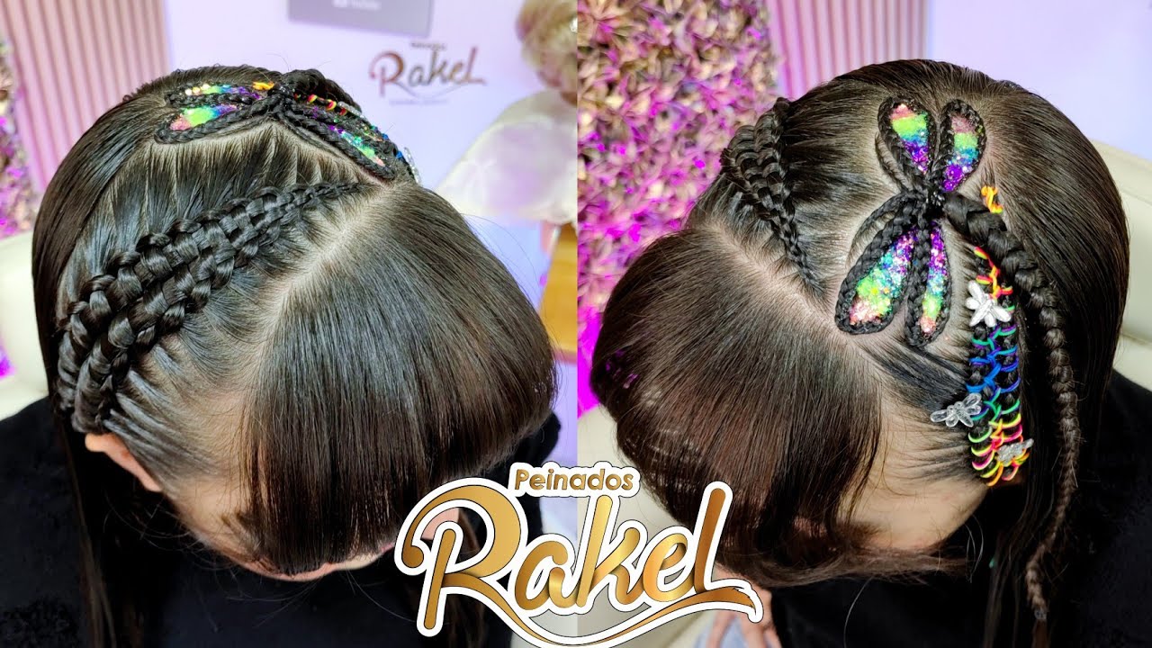 Trenza Pasa Cinta Doble/ Libélula En trenza Con Tejido de Hilo/ Peinados Rakel