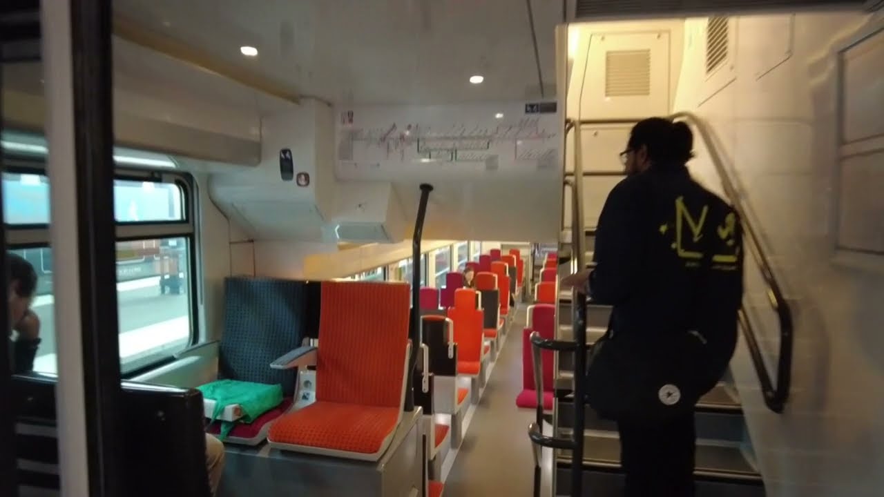 Traveling from Paris to Fontainebleau in Paris Double Decker Train / France