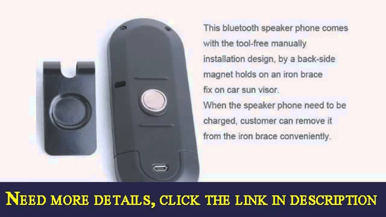 Signstek Portable Multipoint Wireless HandsFree Bluetooth Sun Visor InCar Speakerphone Car KitBlack