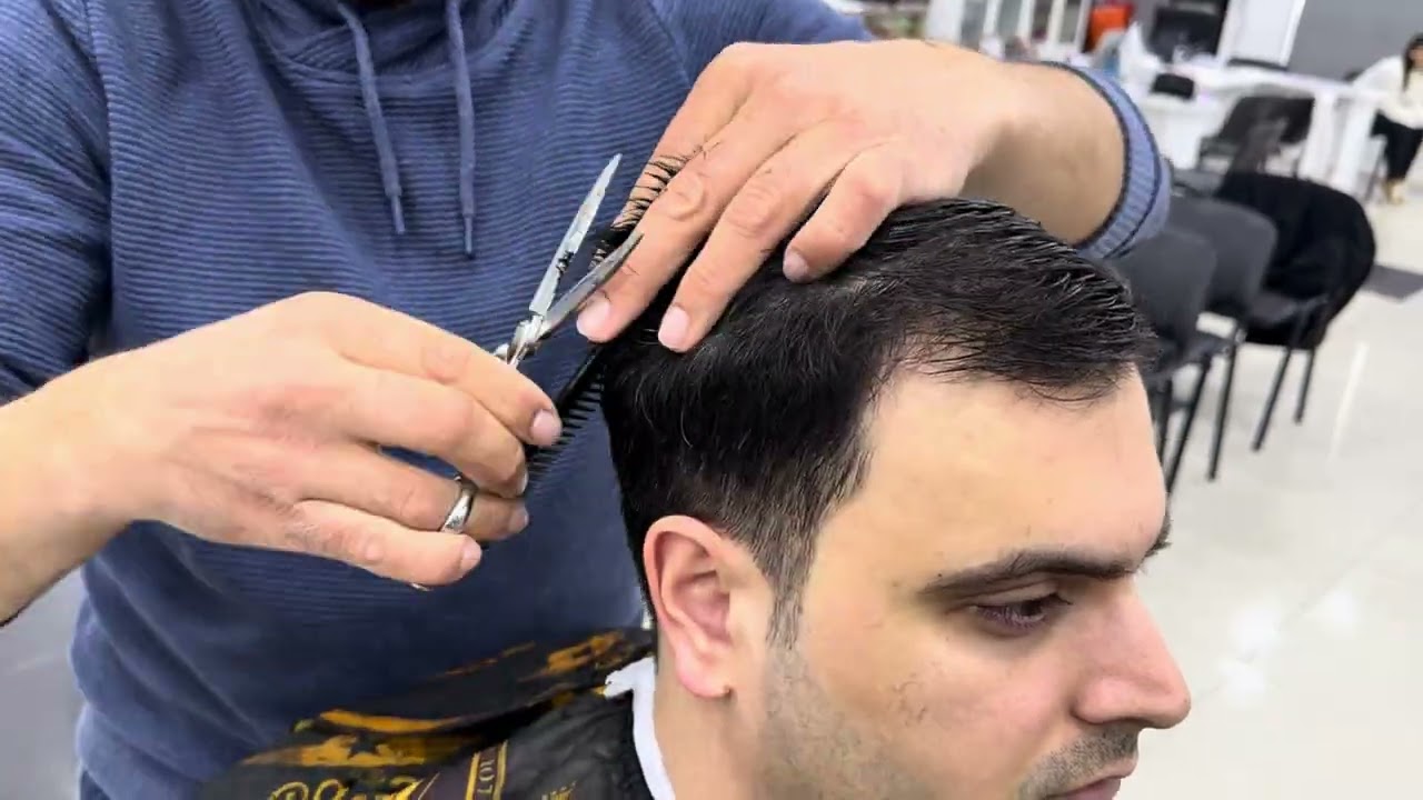 Очень приятная и быстрая стрижка ножницами ✂️ Без разговоров | Расслабляющее видео от парикмахера