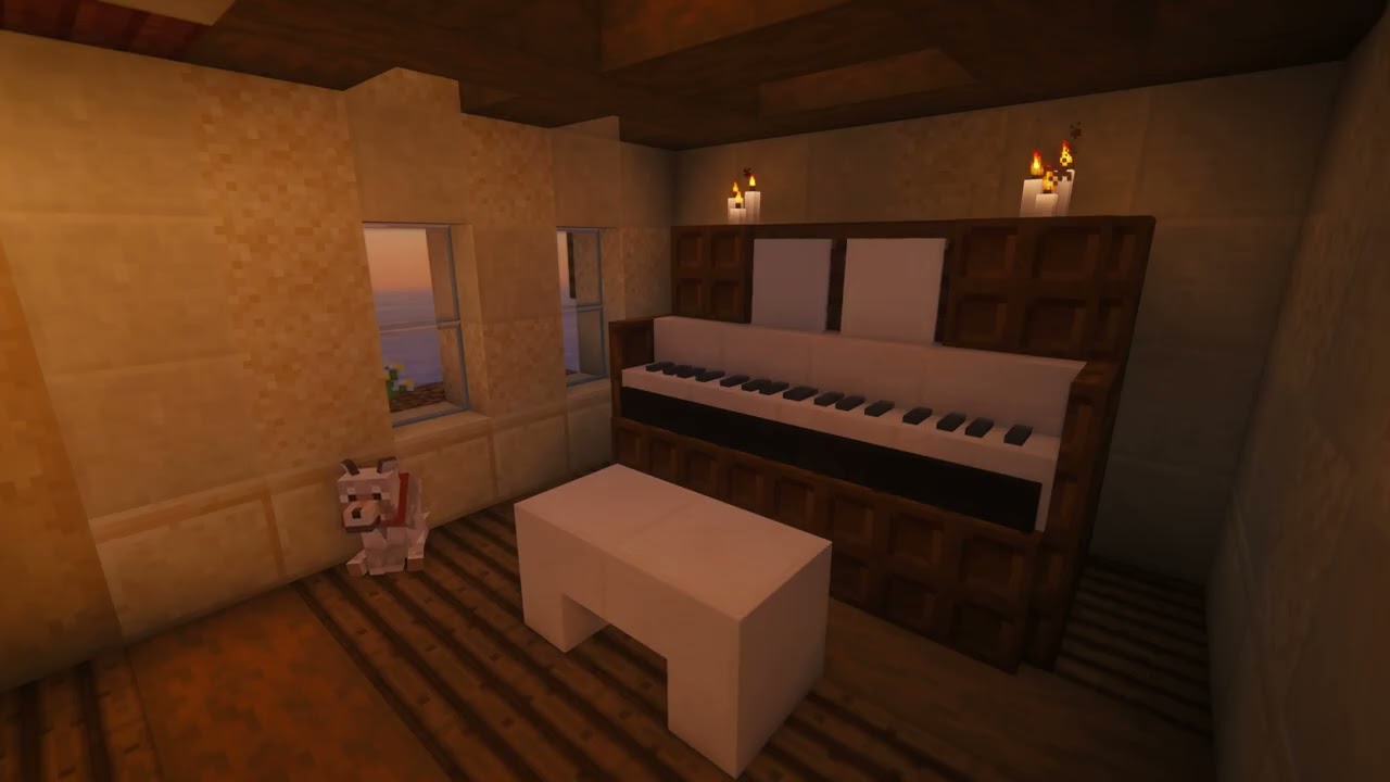 Cozy Piano Evening | Calm Minecraft Room & Soft Classical Music