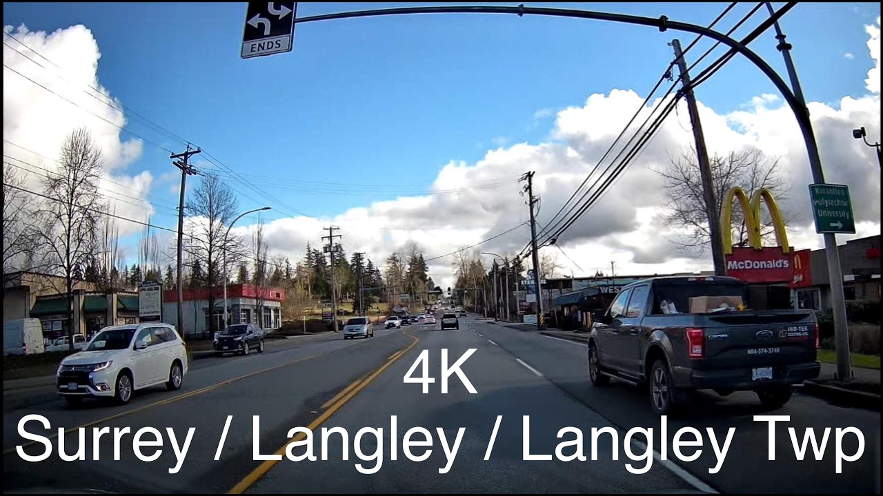 1 Hour 4K Driving Tour of Surrey BC Langley BC and Langley Township No Music No Talking