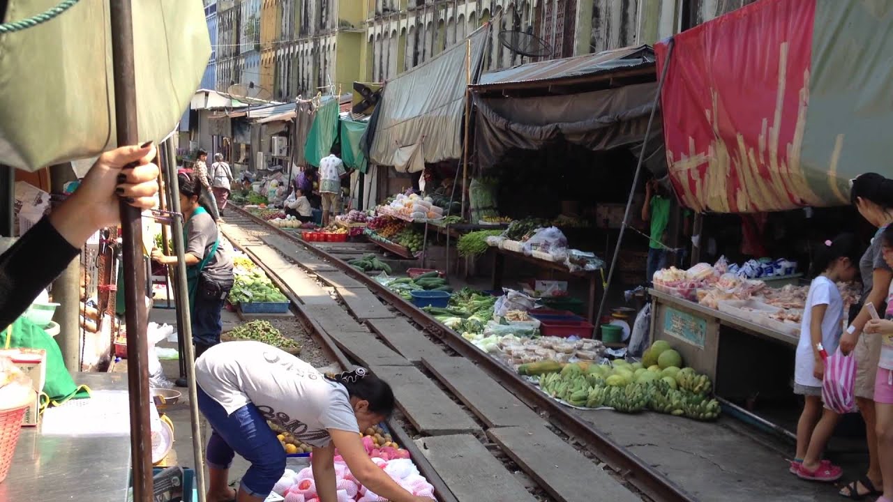 Railway Market in Meaeklong, Thailand
