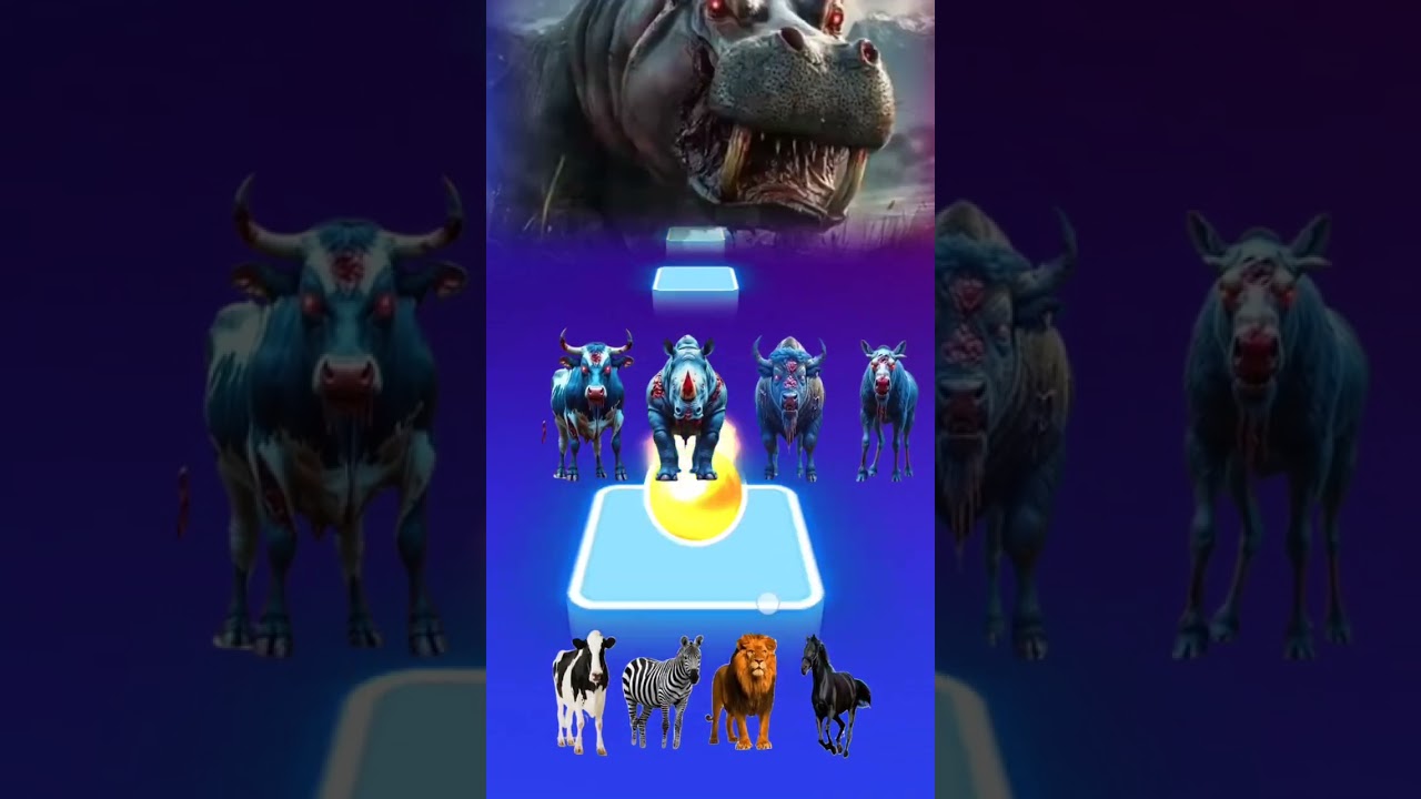 Funny Zombie Animals Dance Battle in Tiles Hop &ndash; Epic EDM Rush Show! 2 #shorts