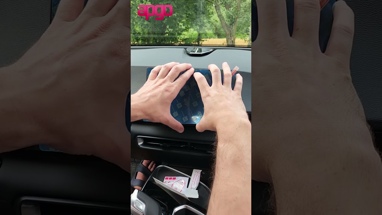 How to mount hybrid glass on car screen | Montaż szkła hybrydowego na tablet / ekran w samochodzie