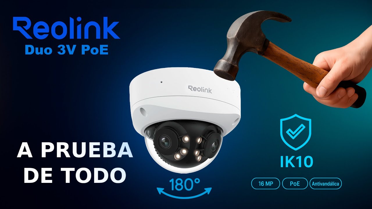 Prueba IK10 real: Un martillo contra la cámara Reolink Duo 3 PoE