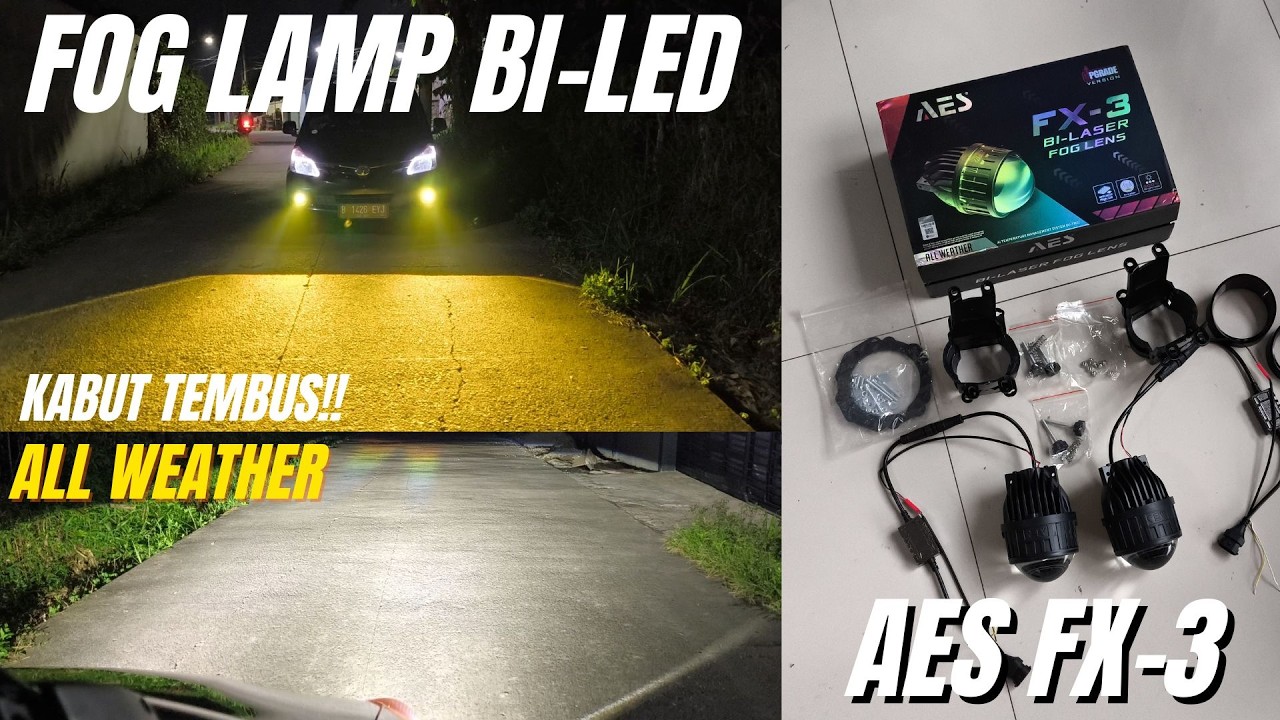PASANG FOG LAMP BILED AES FX-3 ALL WEATHER DI AVANZA 2014 | LAMPU KABUT 3 WARNA