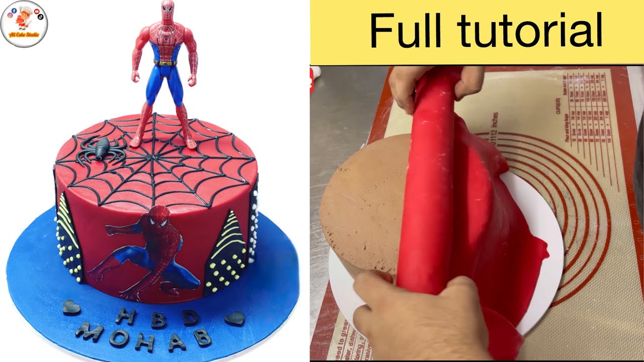 superman fondant cake| spiderman cake design pictures| spiderman cake topper tutorial| Alicakestudio