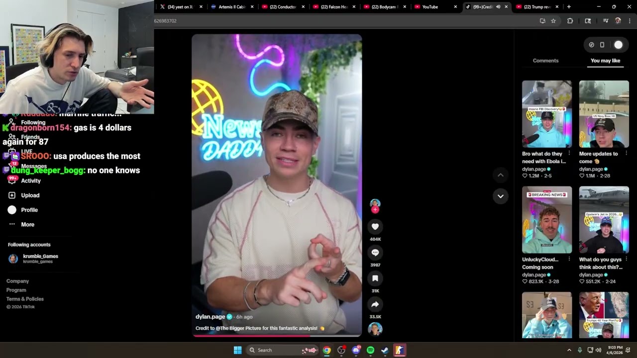 xQc критикует Дилана Пейджа за &laquo;разжигание страха&raquo;.