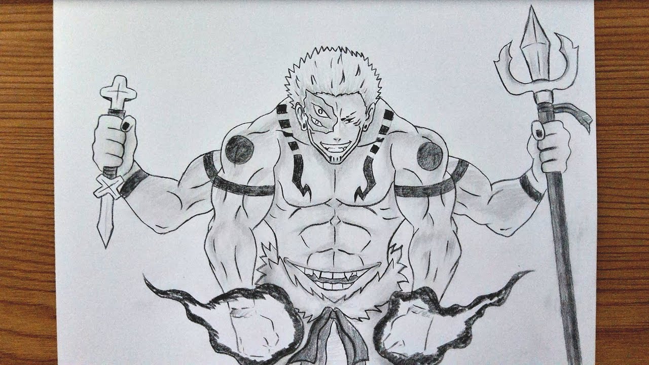 How To Draw True Form Sukuna (Heian Era) || Jujutsu Kaisen Pencil Drawing