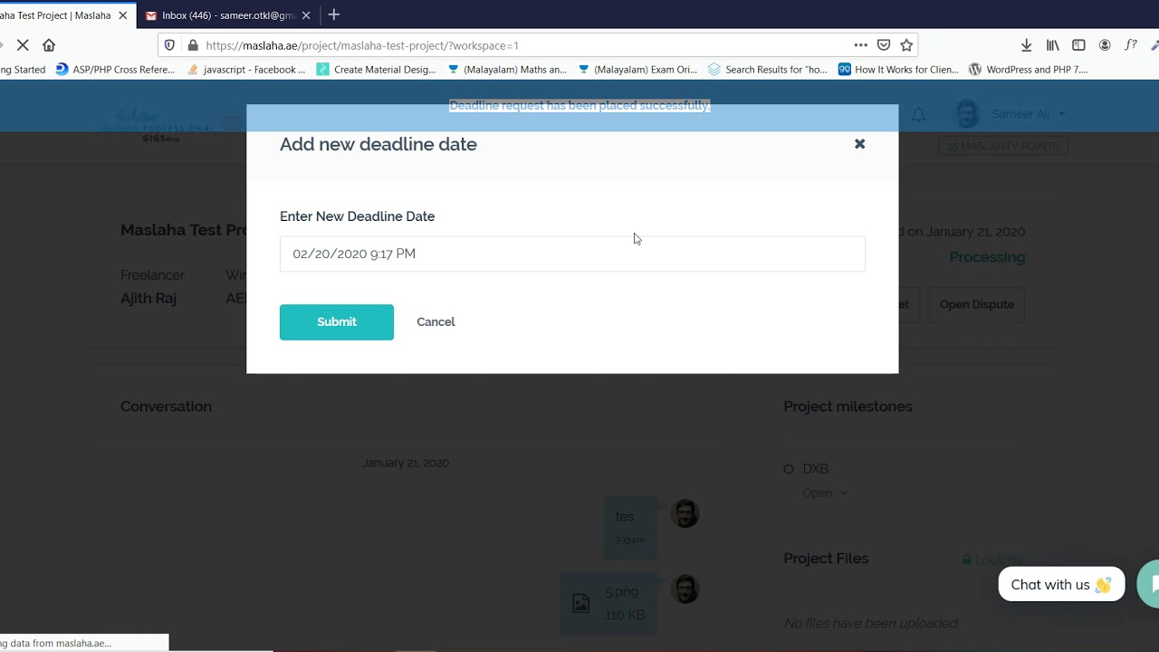 How to extend the deadline of a project?