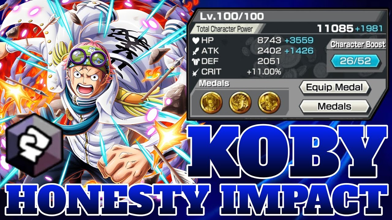 KOBY HONESTY IMPACT GAMEPLAY | ONE PIECE BOUNTY RUSH | OPBR