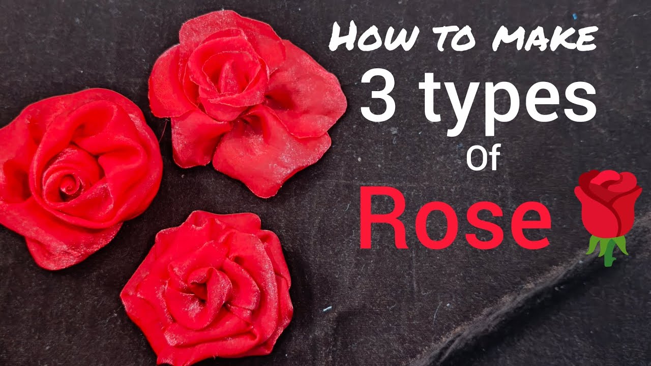 How to make 3 types of Rose🌹 in easy way/full tutorial #flowermaking #hairaccessories #homedecor 