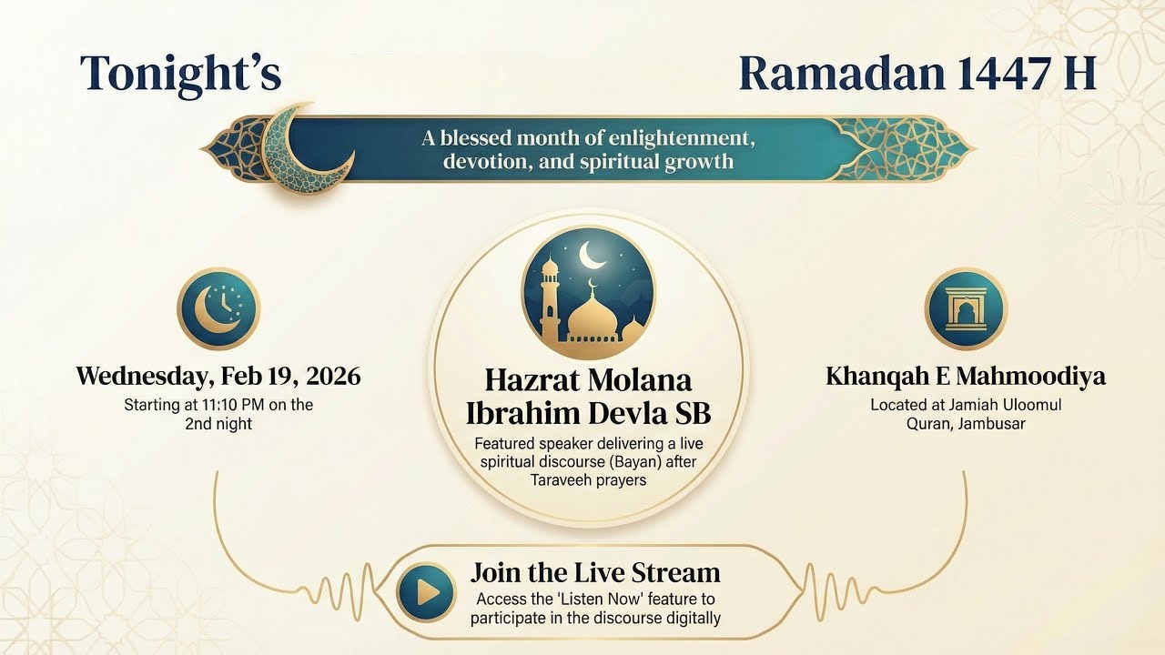 2nd Night | Ramadan 1447 H || HAZRAT MOLANA IBRAHIM DEVLA SBBAYAN LIVE