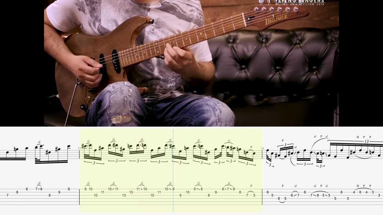 Tom Quayle TAB - JAW-DROPPING legato FUSION lines (Ibanez Flying Fingers 2018 #tabs)