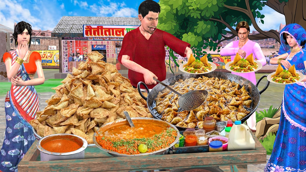 Chaat King Samosa Chaat Crispy & Chatpati Samosa Chaat Street Food Hindi Kahaniya Moral Stories