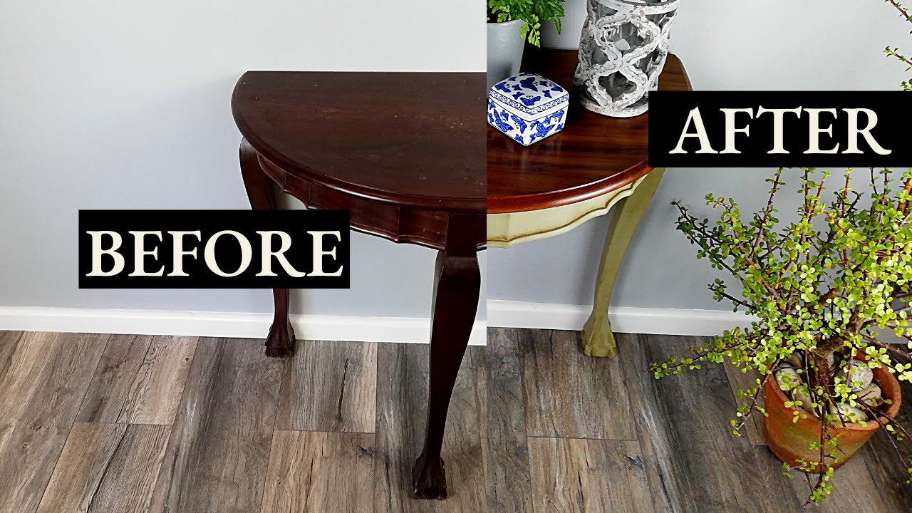 Furniture Makeover | Ball and Claw Half Moon Entryway Table Makeover | Annie Sloan Chalk Paint