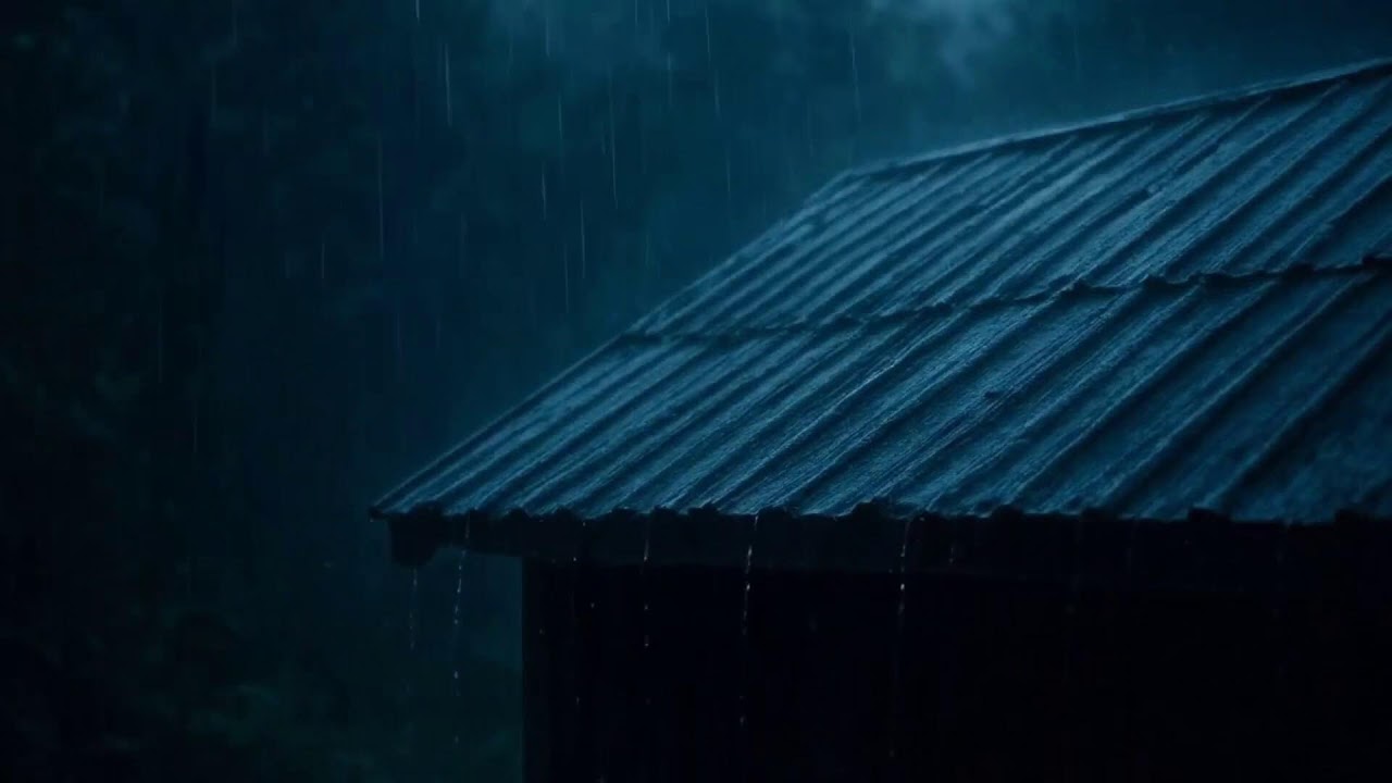 Night Rainstorm on the Roof | Heavy Rain Sounds for Better Sleep 1