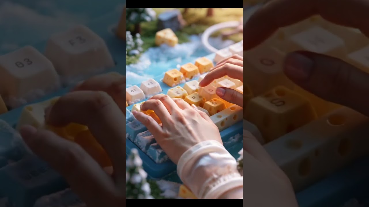 AI ASMR Cheese Keyboard Tapping#satisfying #relaxing #asmr #ai