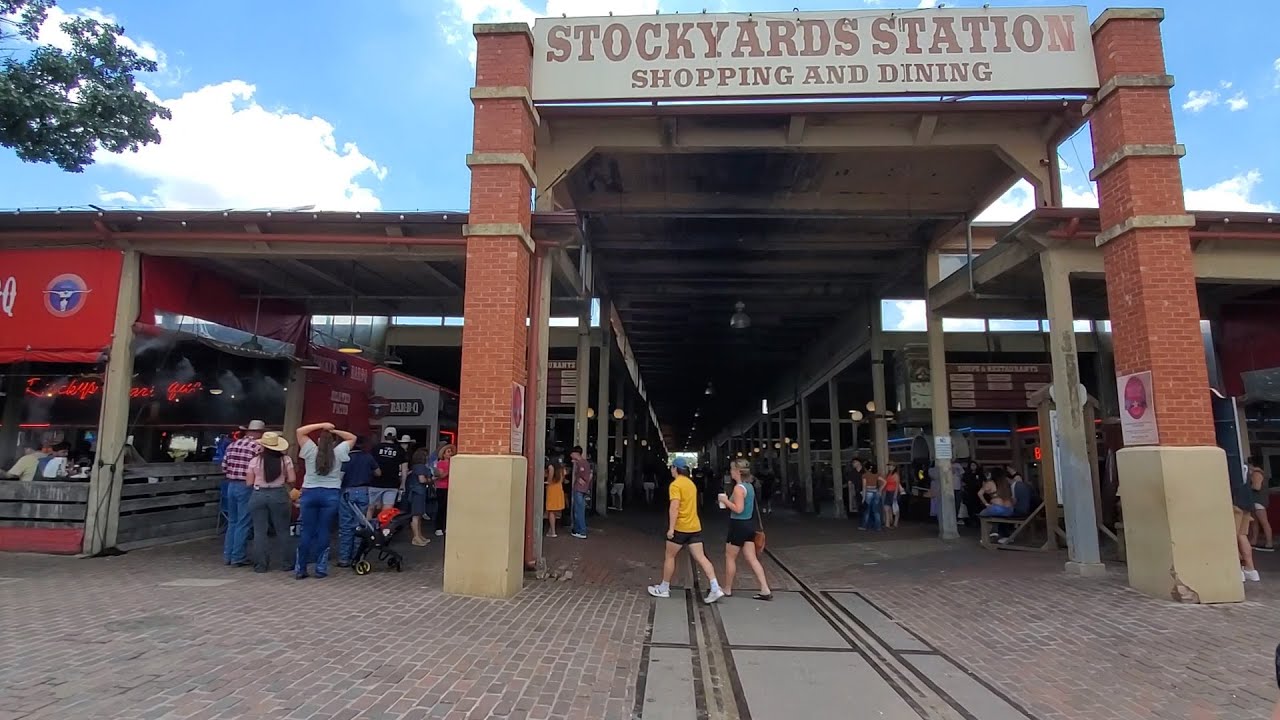 A Walkthrough of Fort Worth Stockyards Station where a Scenic Train Pulls Inside the Building