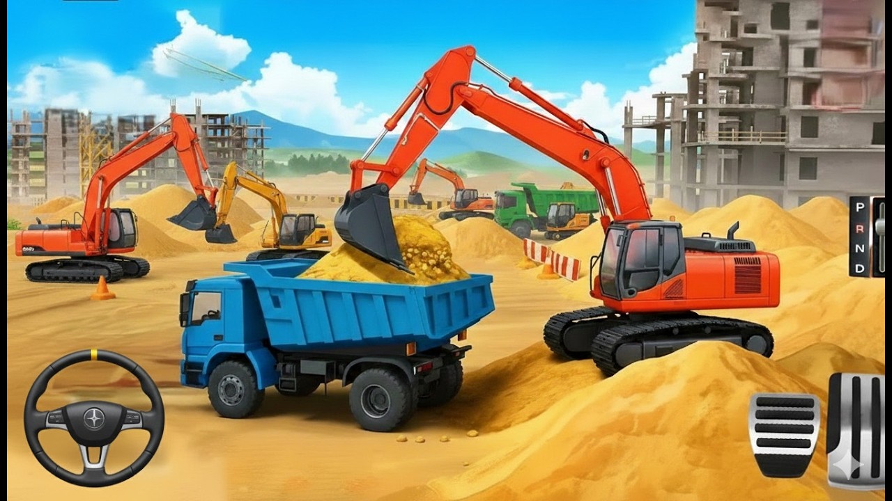 Real City Construction  Simulator 3D-City Road Builder Excavator Truck 3D-Android Gameplay ZNLGAMERZ