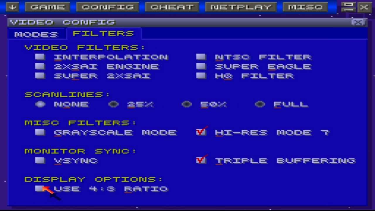 How to get the ZSNES emulator to stretch fullscreen