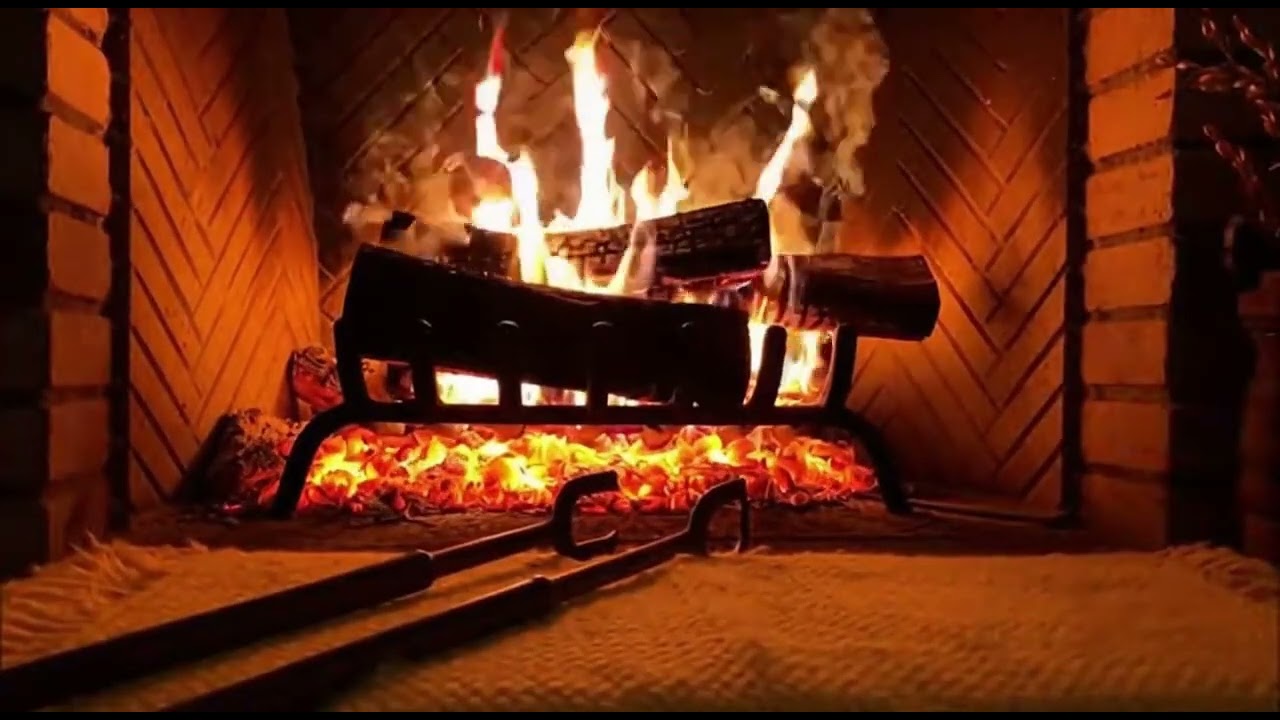 Slow Burning Logs 🔥 2 Hour Fireplace Ambience | Full-Screen | Relax, Sleep, Study
