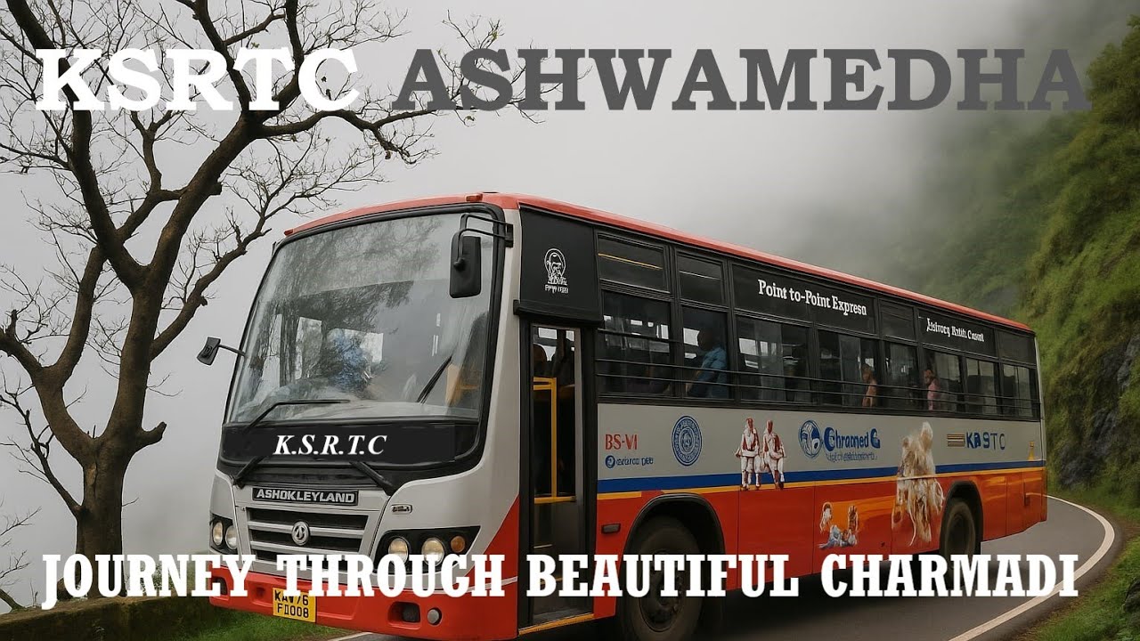 KSRTC Ashwamedha Leyland engine Roaring in Charmadi Ghat