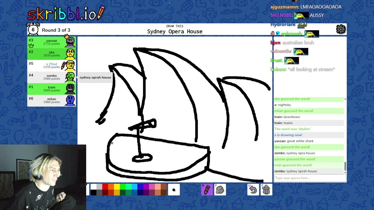 xQc играет в Skribbl.io с друзьями!