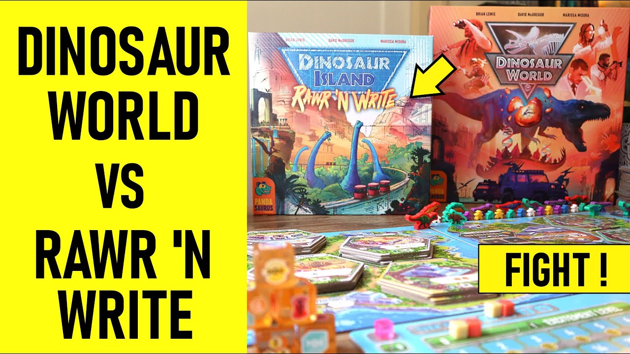 Dinosaur World VS Dinosaur Island Rawr N Write | A JURASSIC PARK SIZED Board Game BATTLE & Review