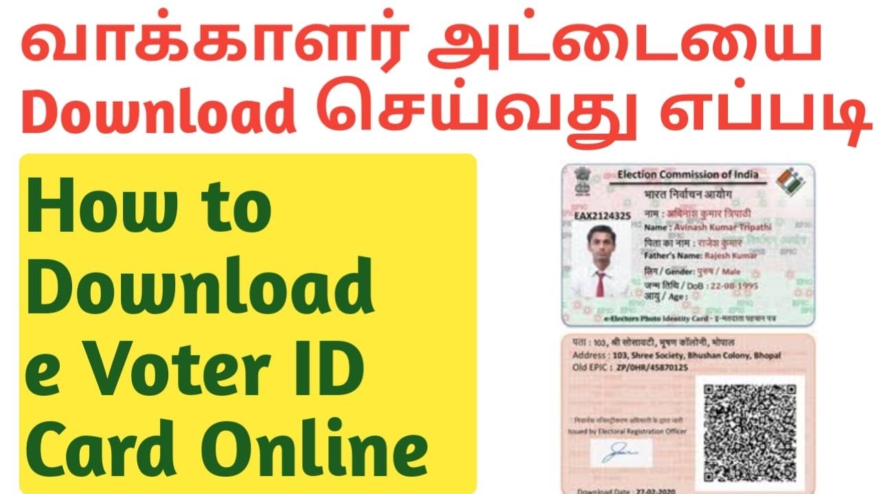 Voter ID Card Download Tamil | e Epic Voter ID Card Download Online from nvsp portal | Tamil