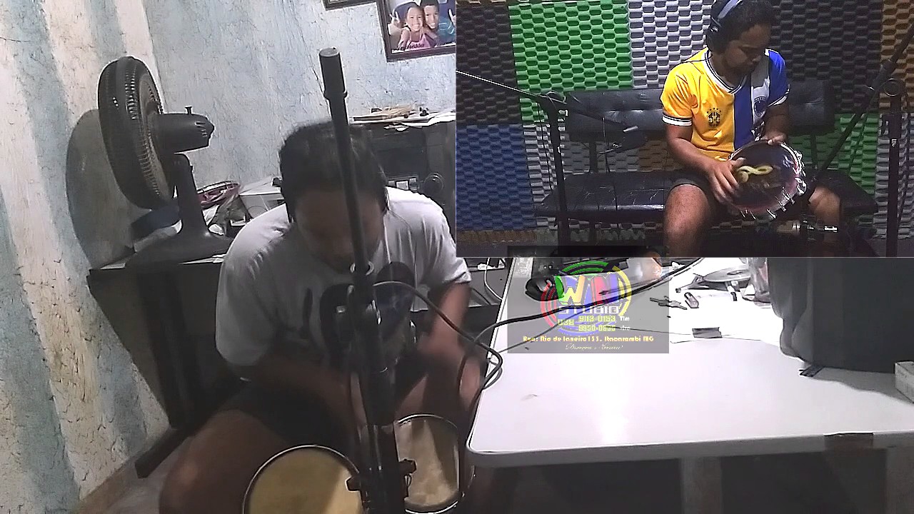 NENEM WN STUDIO GRAVANDO PERCUSS&Atilde;O - BANGO E PANDEIRO - SHOKITO - DO&Ccedil;URA