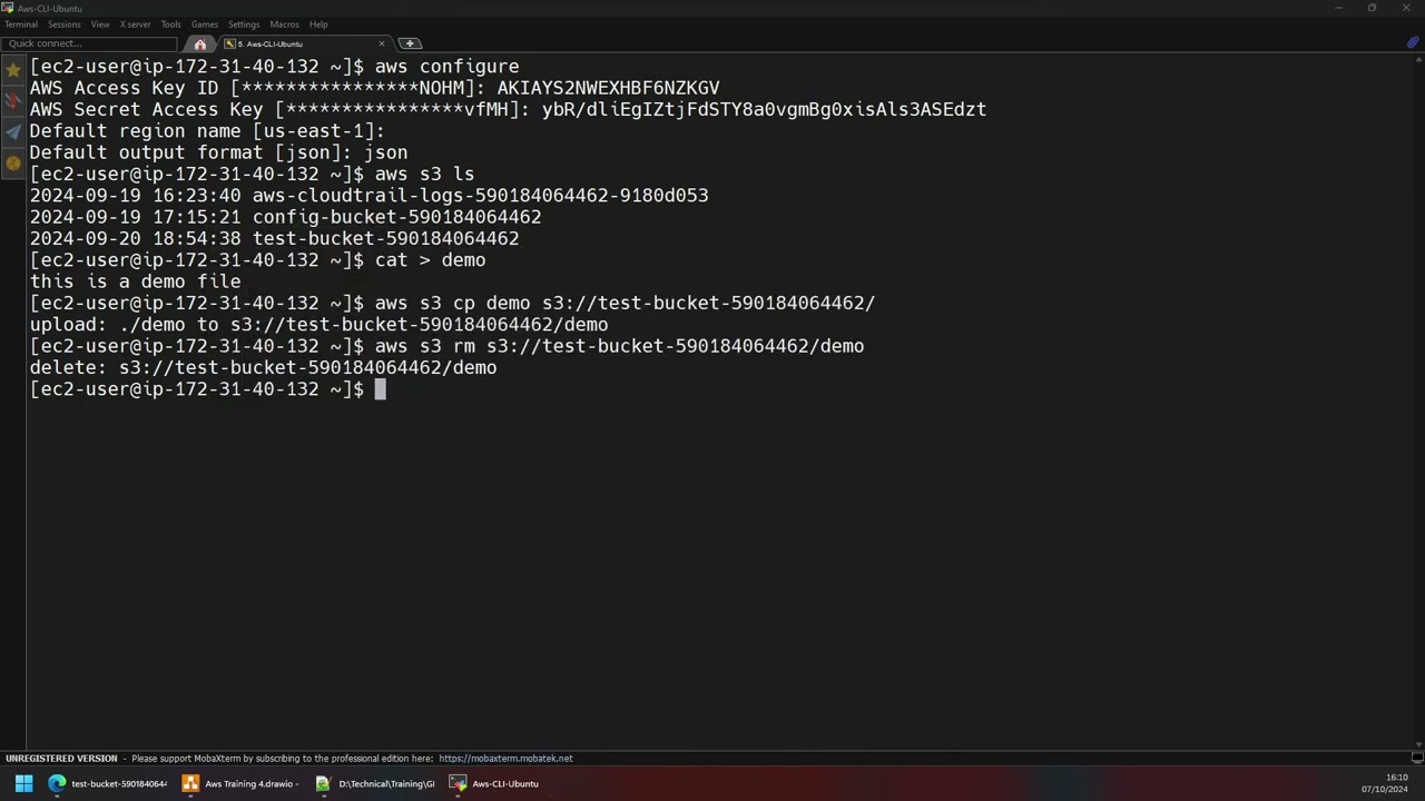 Labs - AWS CLI Operation with multiple commands