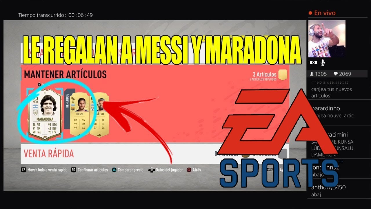 EA le REGALA a MESSI Y MARADONA al KUN AGÜERO en FIFA