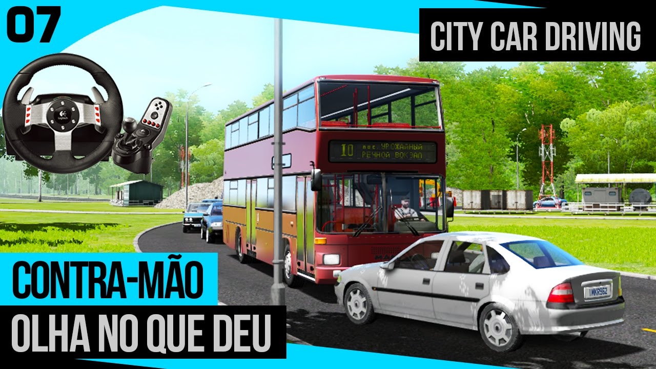 City Car Driving - Acidente com Ônibus da Man + Logitech G27