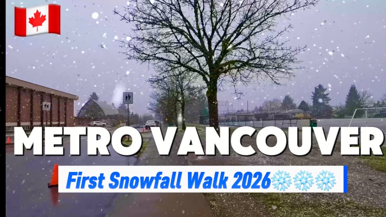 Finally ,Heavy Snowfall❄️is Experienced in Metro Vancouver | First Snow ❄️ Walking Tour in Winter 
