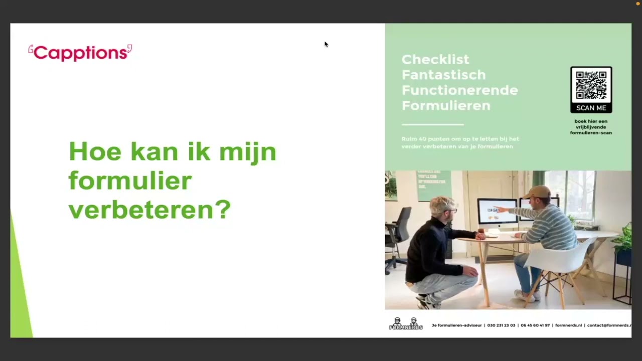 Webinar Capptions x FormNerds: Fantastisch Functionerende Formulieren