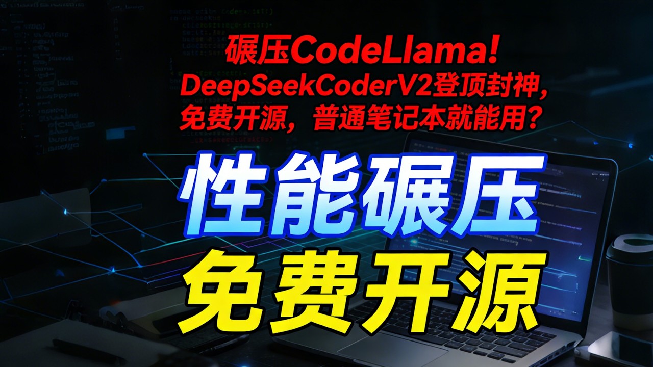 碾压CodeLlama！DeepSeekCoderV2登顶封神，免费开源，普通笔记本就能用#DeepSeekCoderV2#开源代码模型#AI编程工具#程序员必备#国产AI之光#CodeLlama对比