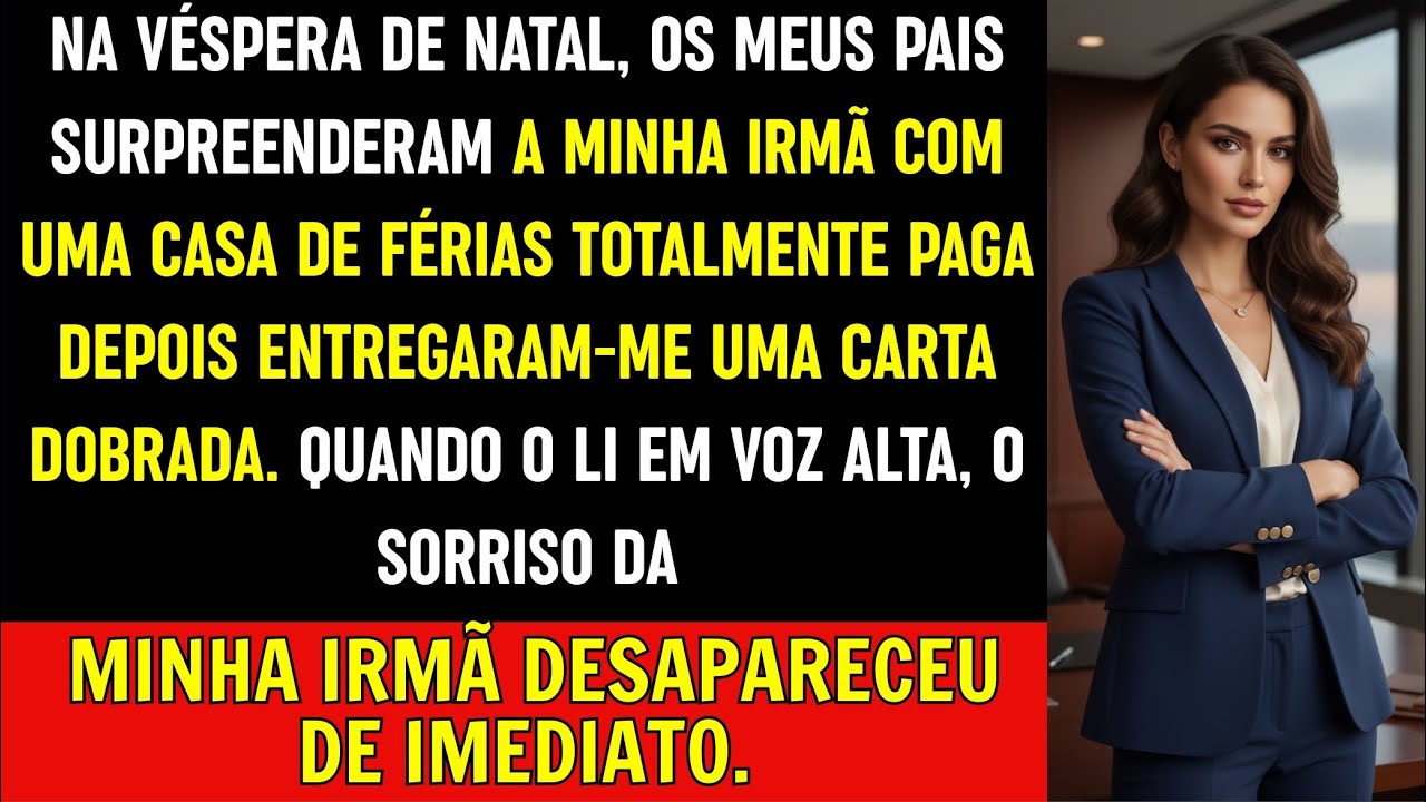 Na véspera de Natal, meus pais surpreenderam minha irmã com uma casa de férias totalmente paga