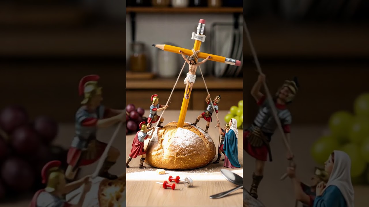 The Soldiers Raise the Cross of Jesus &ndash; A Symbolic Diorama