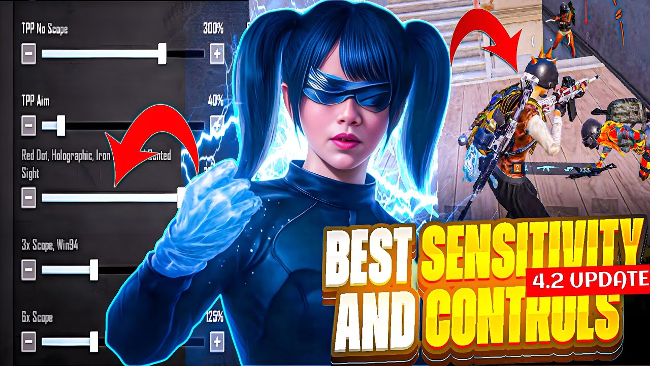 NEW UPDATE 4.2 BEST SENSITIVITY CODE + CONTROL SETTINGS BGMI/PUBG MOBILE