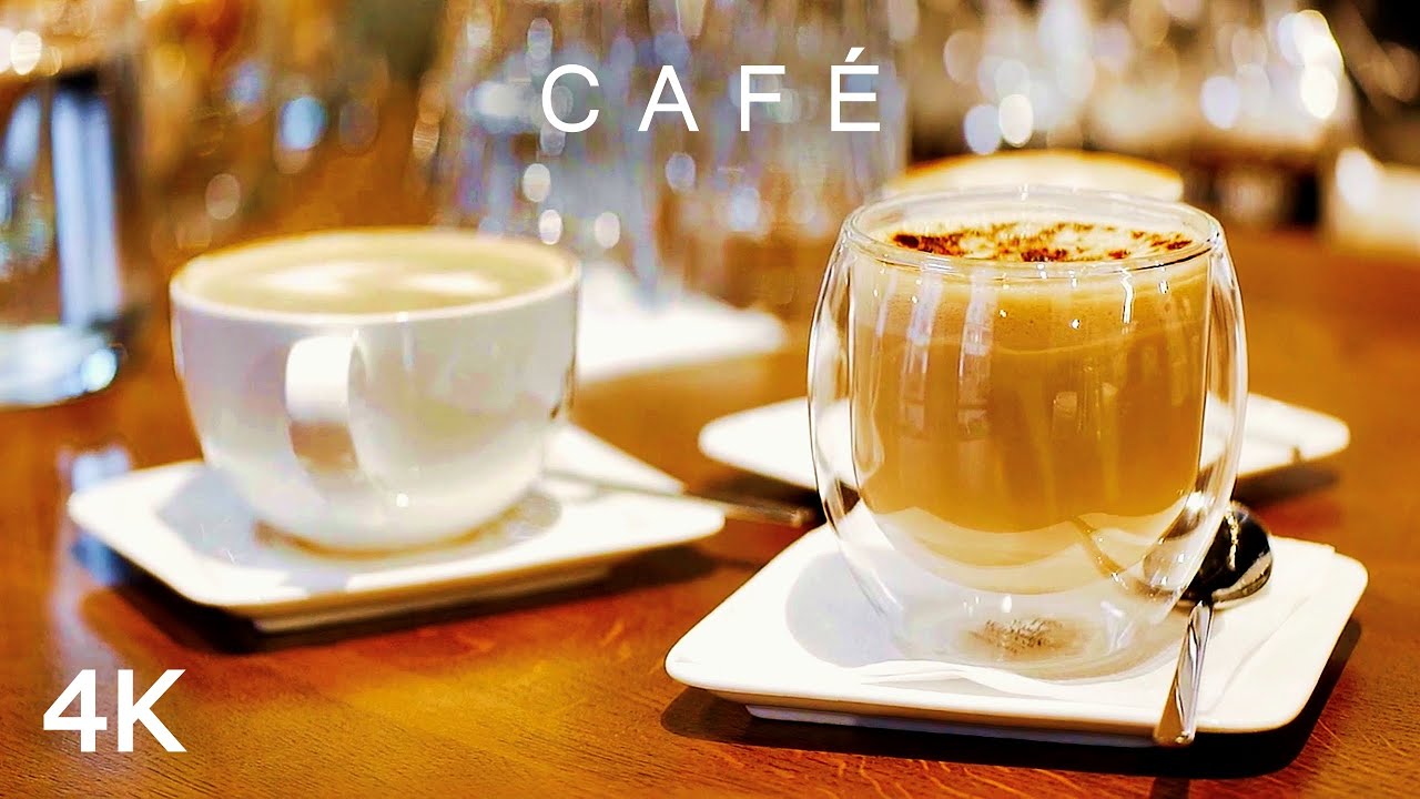 КАФЕ 4K | 2 ЧАСА | Real Cafe B-Roll Кадры расслабляющая джазовая музыка кофейня атмосфера