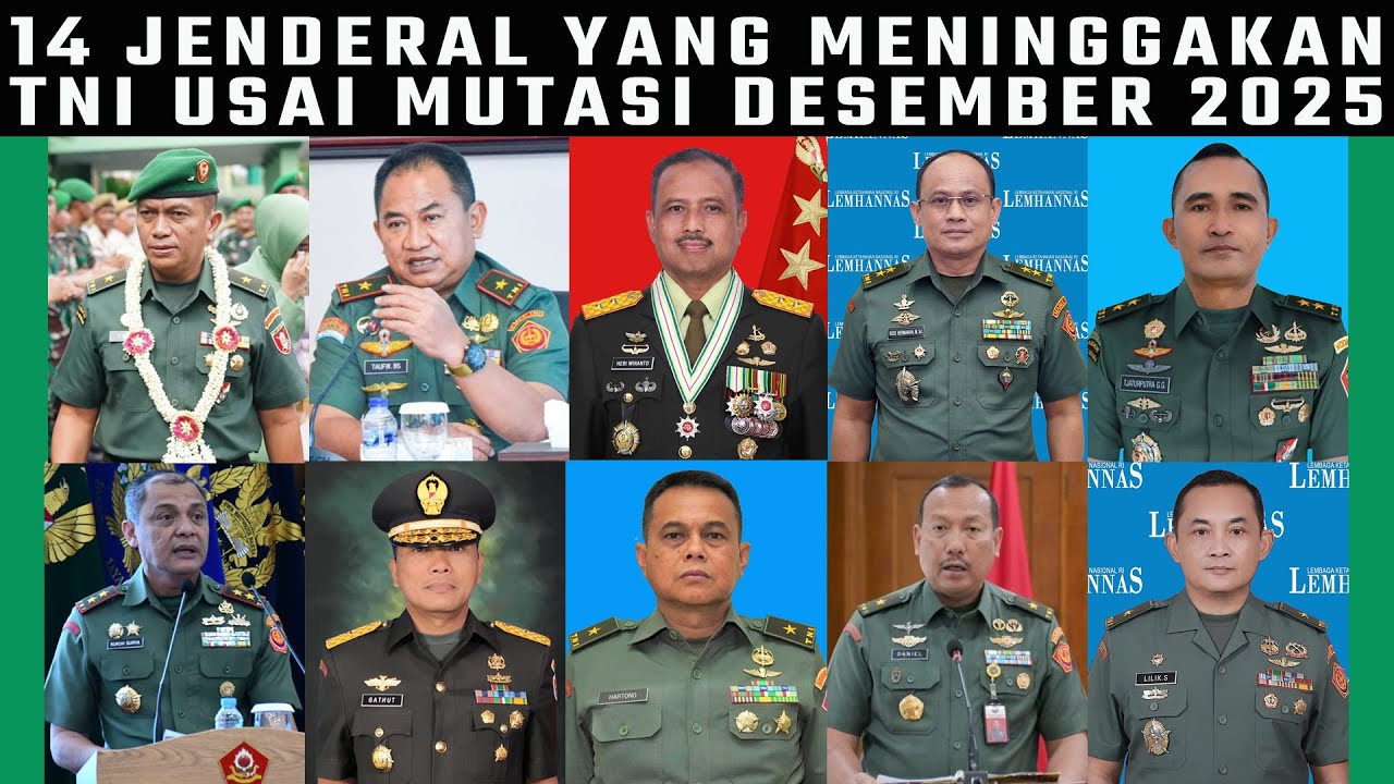 14 JENDERAL YANG RESMI MEINGGALKAN TNI DESEMBER 2025
