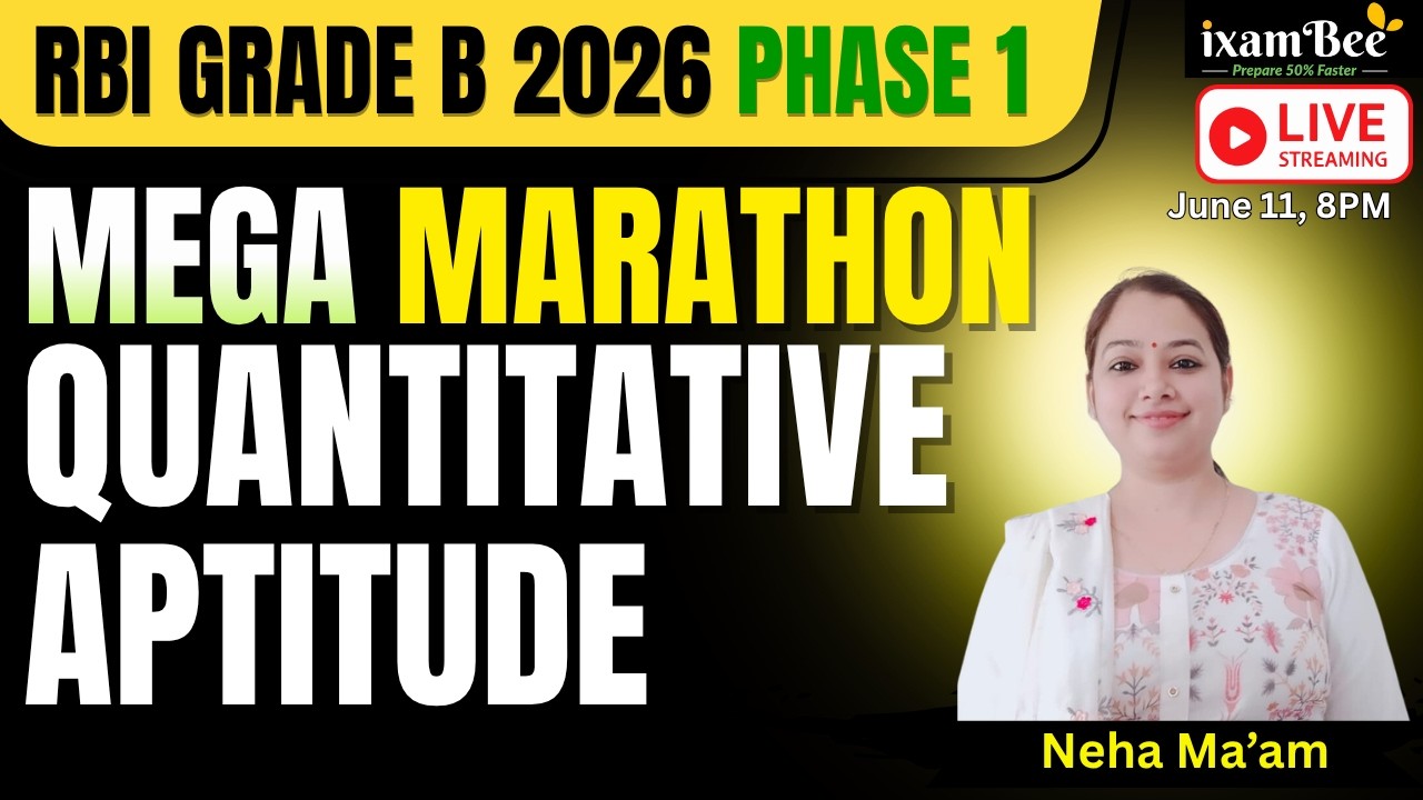 RBI Grade B 2026 Quant Mega Marathon| RBI Exam Hall जैसा Experience, Timer के साथ