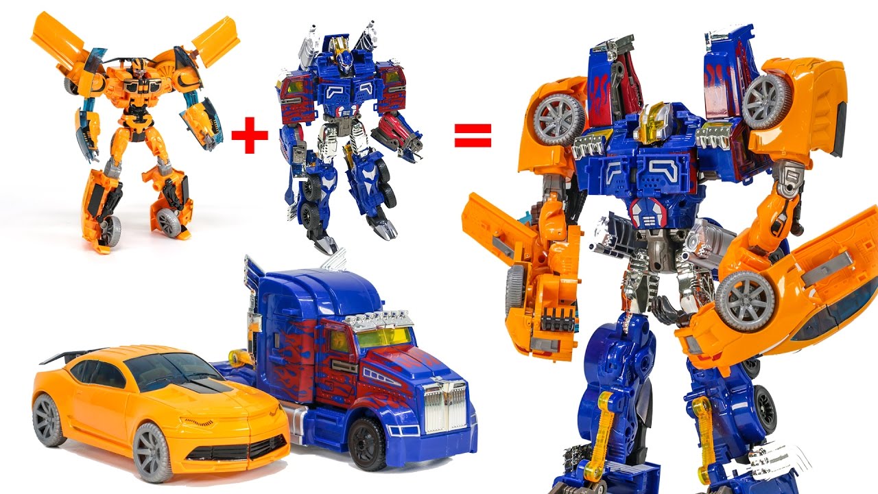 Transformers AOE Optimus Prime + Bumblebee Combiner Robot Vehicle Track Robot Car Toys