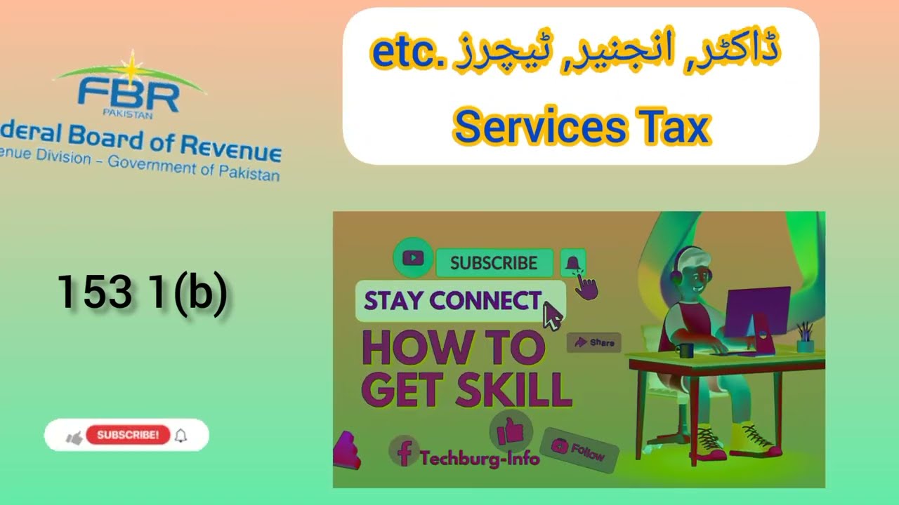 Techburg Info|How to enter professional income and taxes|FBR|Tax Return|Services Tax|153 1(b)