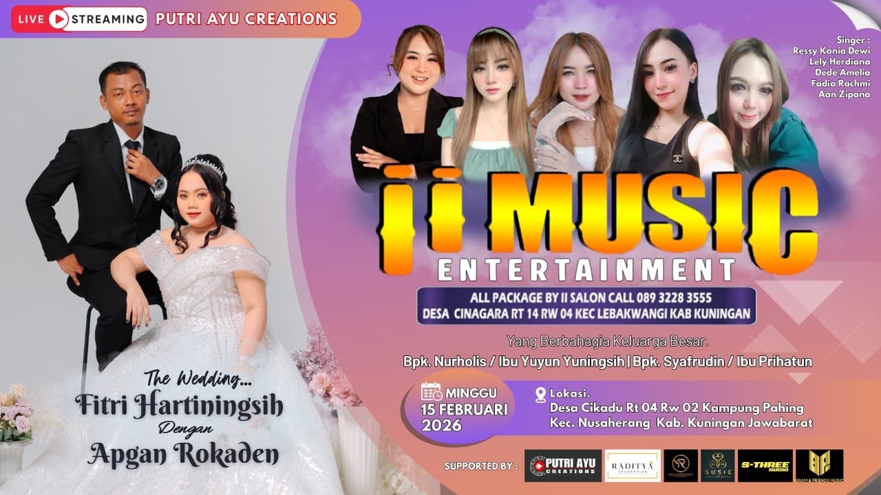 🔴Live ii Music // Pernikahan Fitri Hartiningsih & Apgan Rokaden // Desa Cikadu - Nusaherang