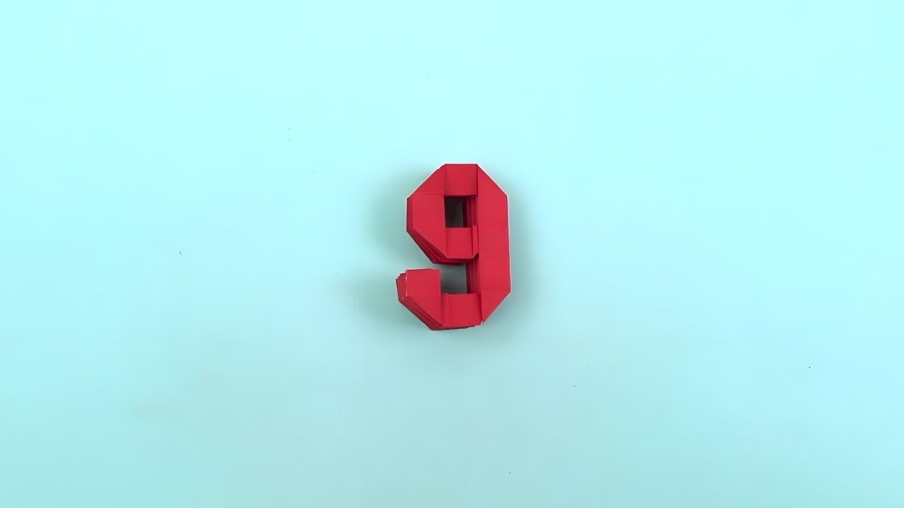 Origami Chiffre 9 – Pliage facile du nombre 9 en papier (tuto débutant)