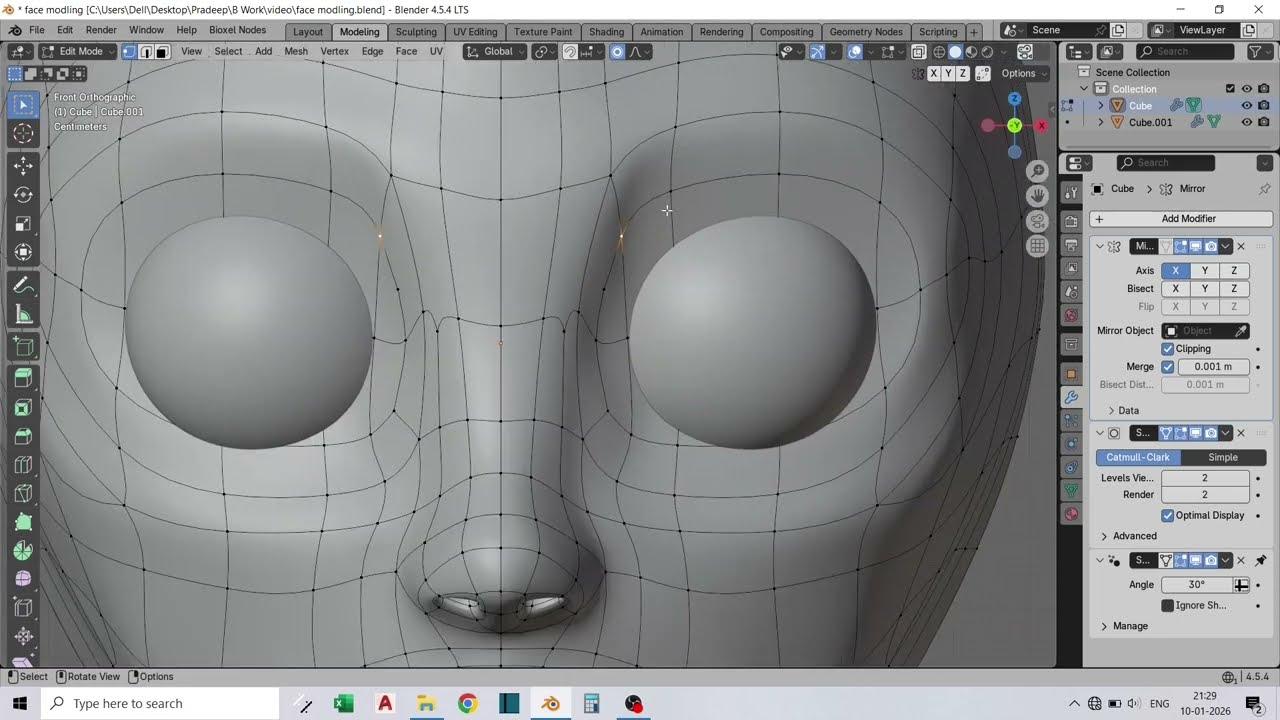 Day 5 | Face modelling | Daily 3d Learning. #blender3d